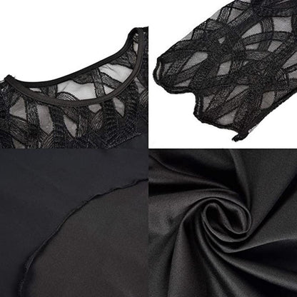 Funki Findz | Dresses | Women's Plus Size Lace Mesh Midi Dress