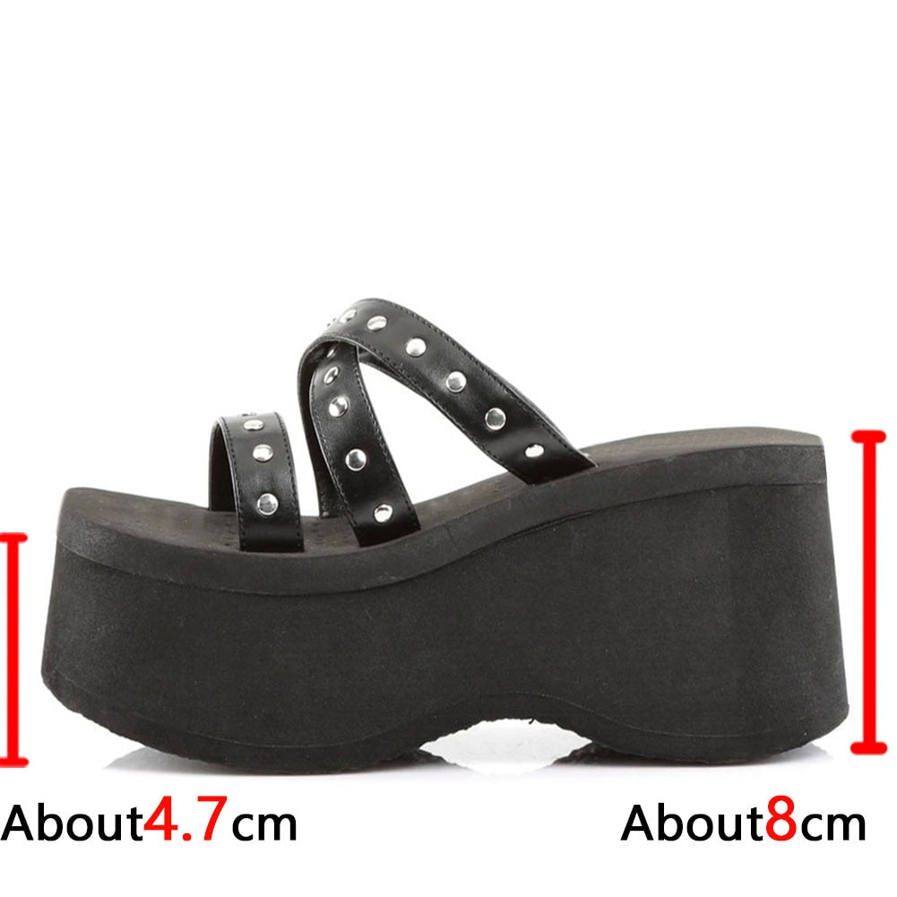 Funki Findz | Shoes | Women's Gothic Platform Wedge Sandals
