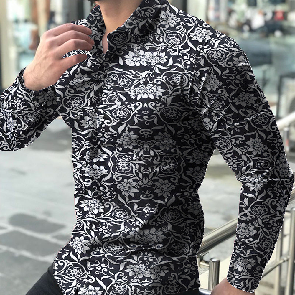 Funki Findz | Shirts | Men's Long Sleeve SlimFit Floral Dress Shirt