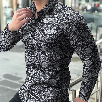 Funki Findz | Shirts | Men's Long Sleeve SlimFit Floral Dress Shirt