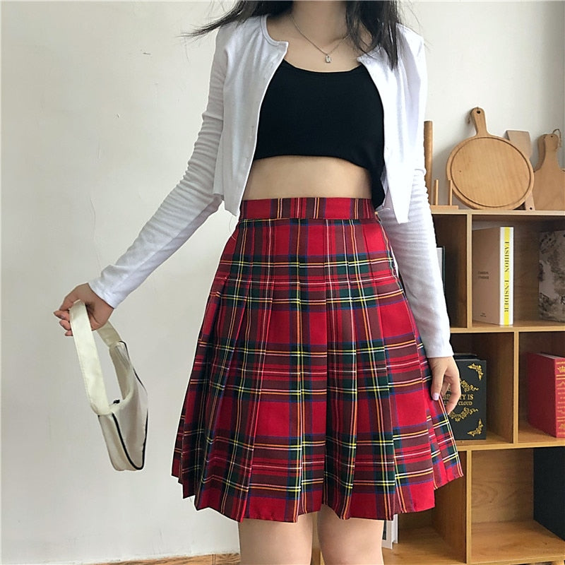 Funki Findz | Skirts | Women's High Waist Punk Pleated Skirt