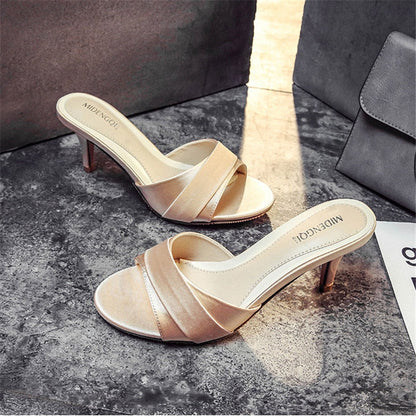 Funki Findz | Shoes | Women's Luxury Satin Low Heel Slides