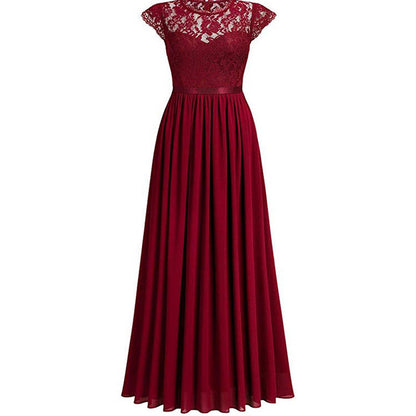 Funki Findz | Dresses | Women's Long Floral Lace Evening Dress