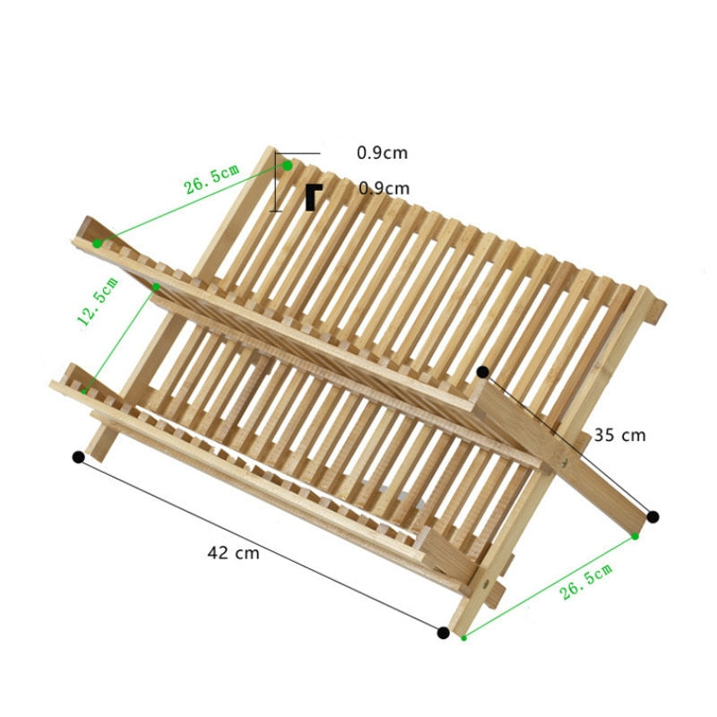 Funki Findz | Dish Racks | Bamboo Foldable Dish Drying Drainer