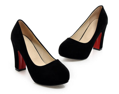 Funki Findz | Shoes | Women's Faux Suede High Chunky Heels