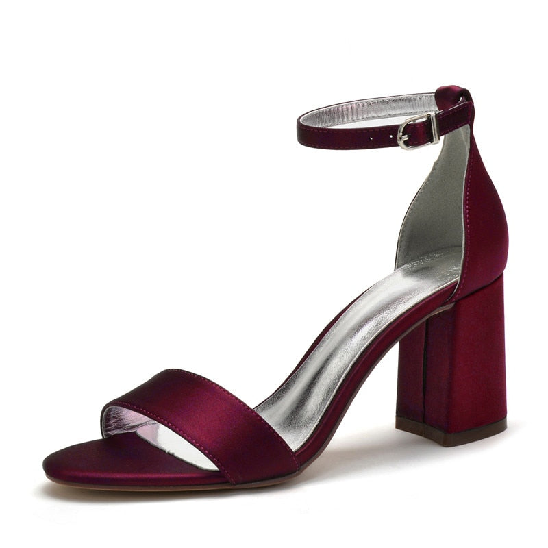 Funki Findz | Shoes | Women's Satin Block Heel Wedding Sandal