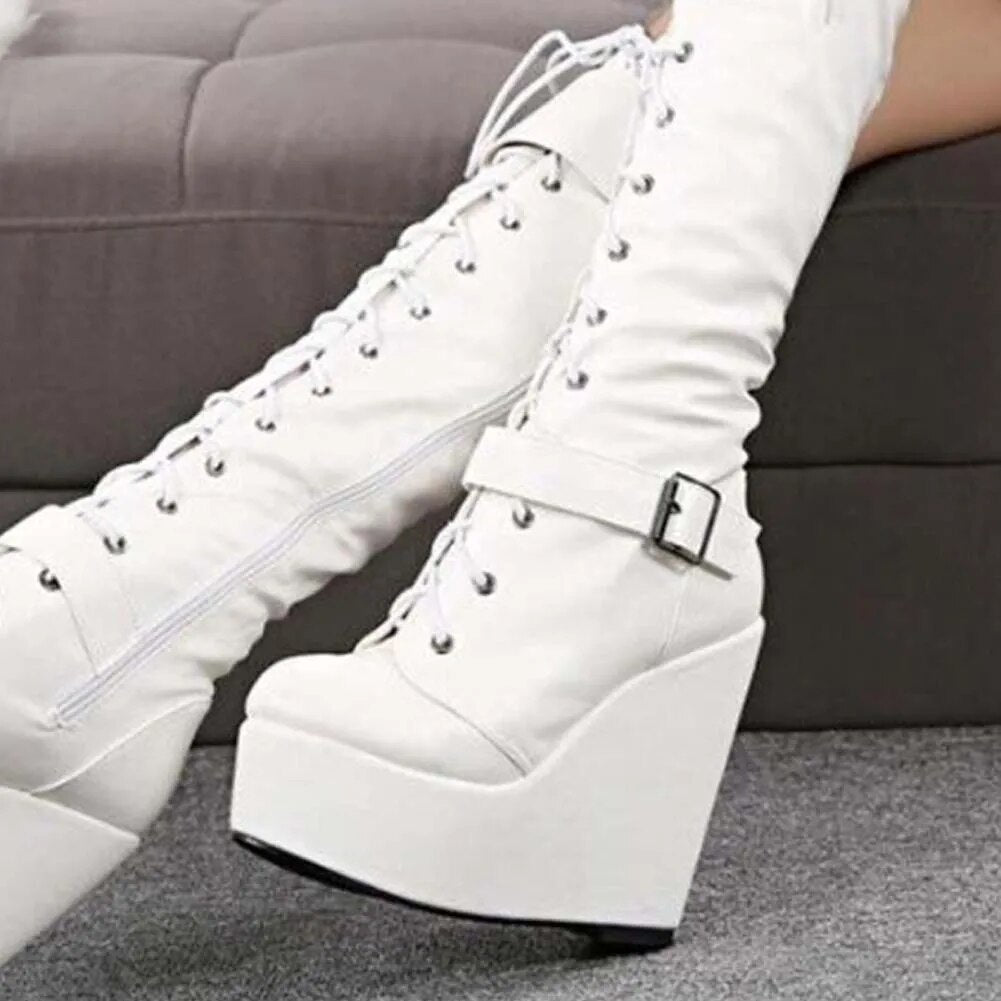 Funki Findz | Boots | Women's High Luxury Gothic Platform Boots