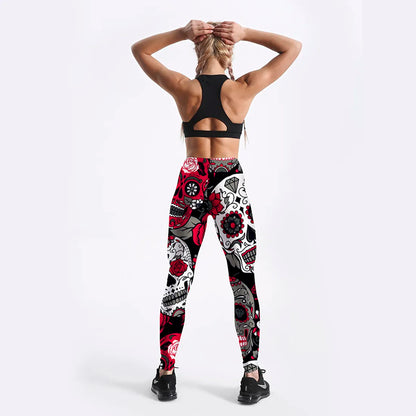 Funki Findz | Pants | Women's Fitness Leggings | Skull, Web, Swirl