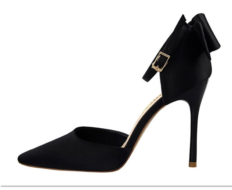 Funki Findz | Shoes | Women's Elegant Silk Bow Stiletto Pumps