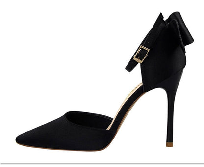 Funki Findz | Shoes | Women's Elegant Silk Bow Stiletto Pumps