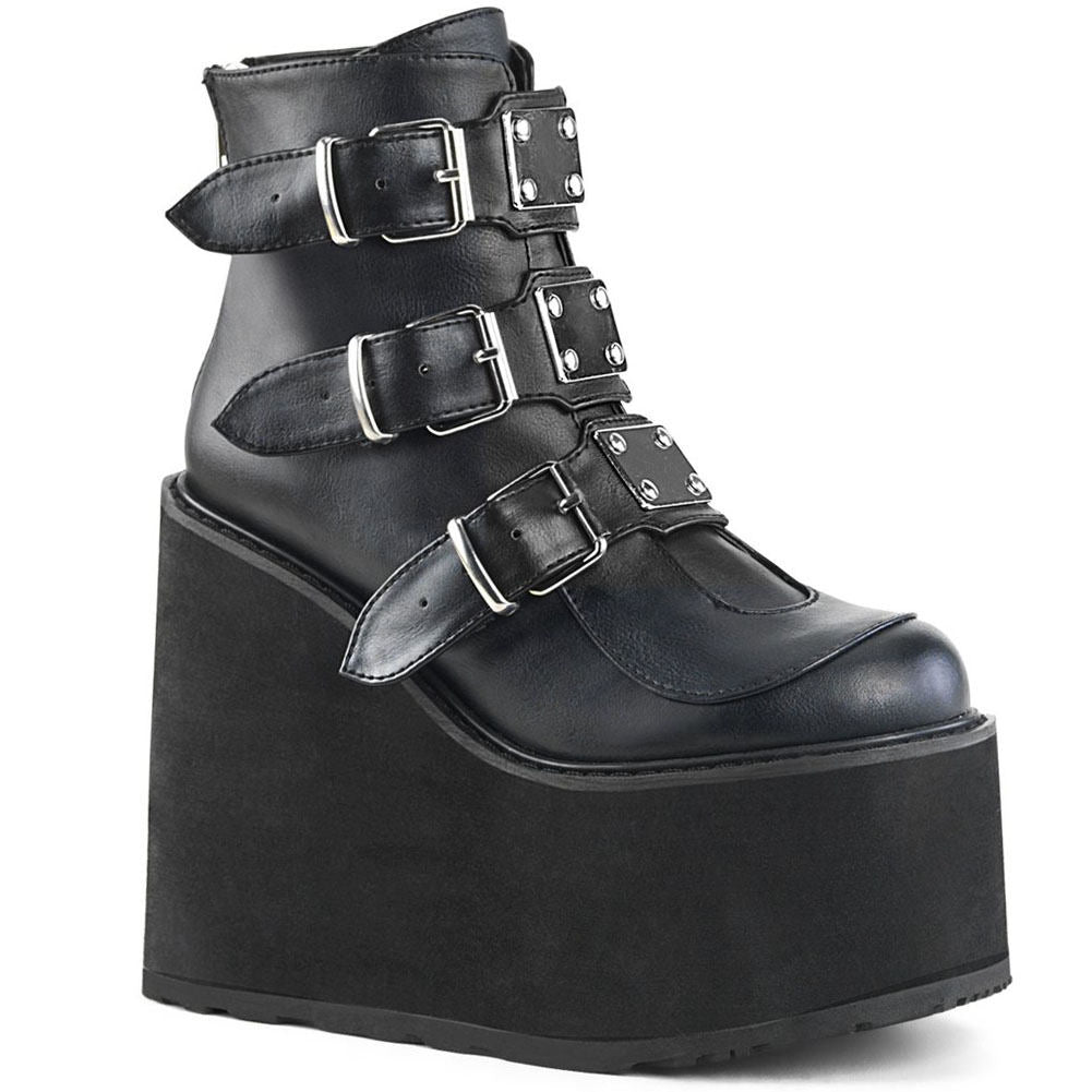 Funki Buys | Boots | Women's Buckle Ankle Boots | Women Punk Platform Boots