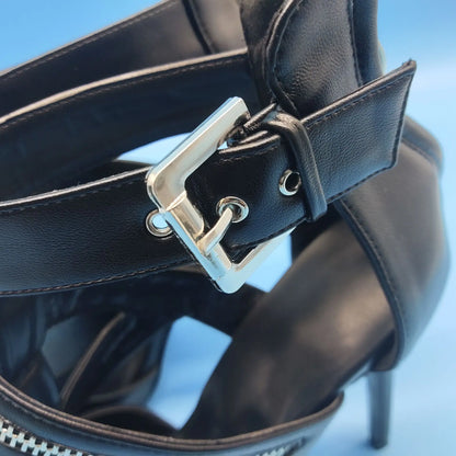 Funki Findz | Shoes | Women's Buckle Strap Zip Stiletto Sandals