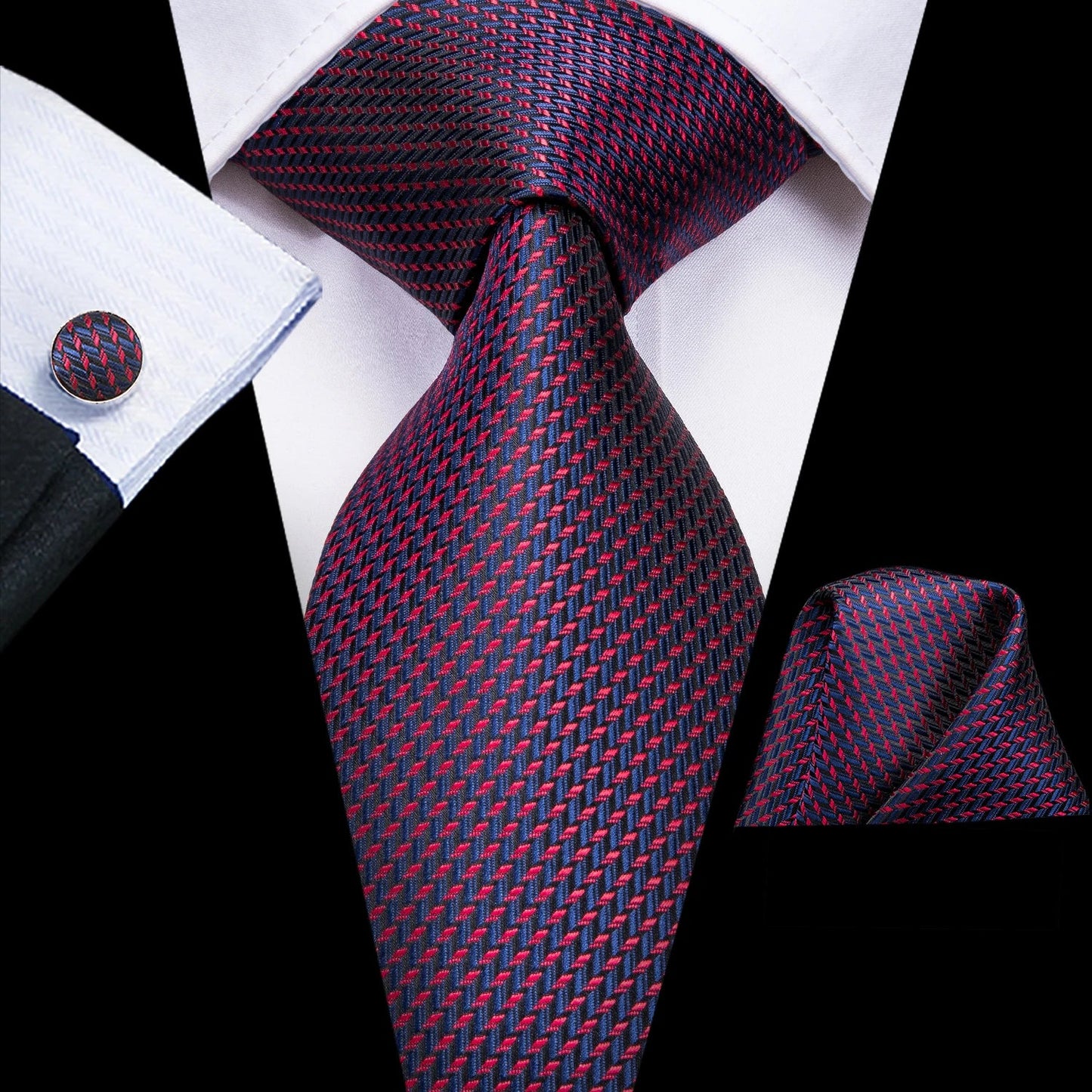 Funki Findz | Neckties | Men's Purple Silk Wedding 3Pcs Tie Set