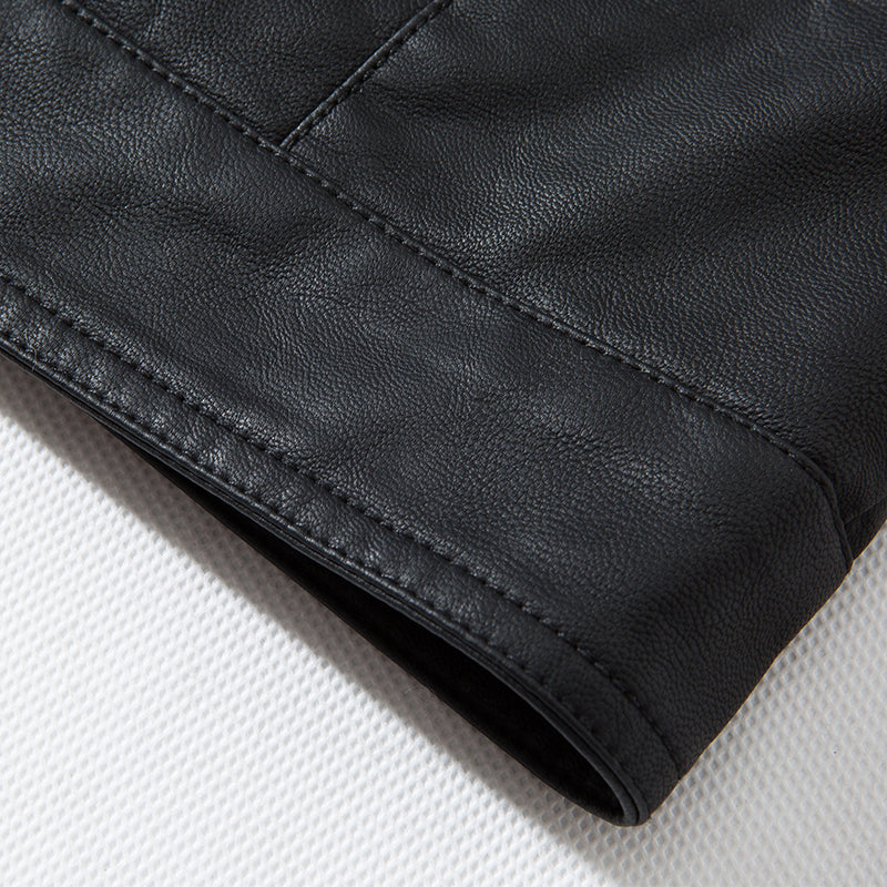 Funki Findz | Jackets | Men's Faux Leather Stand Collar Jacket