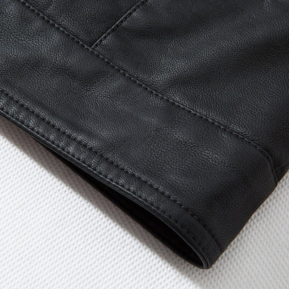 Funki Findz | Jackets | Men's Faux Leather Stand Collar Jacket