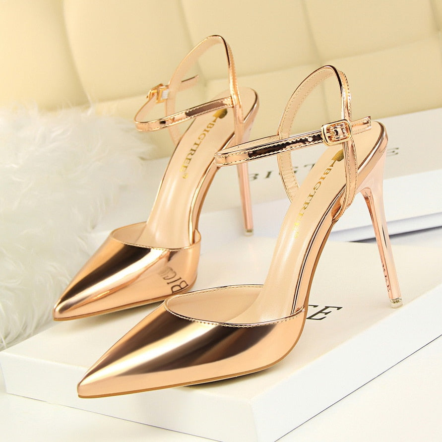 Funki Findz | Shoes | Women's Shiny Patent High Heel Slingback