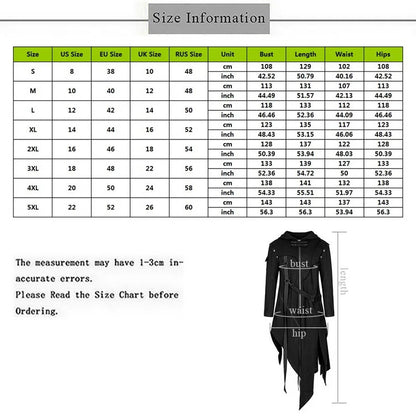 Funki Findz | Jackets | Men's Dark Gothic Long Hooded Jacket