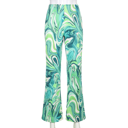 Funki Findz | Pants | Women's Ripple Print Flared Bell Bottoms