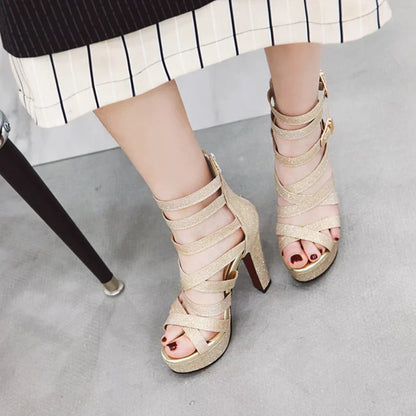 Funki Findz | Shoes | Women's Platform Gladiator Glitter Sandals