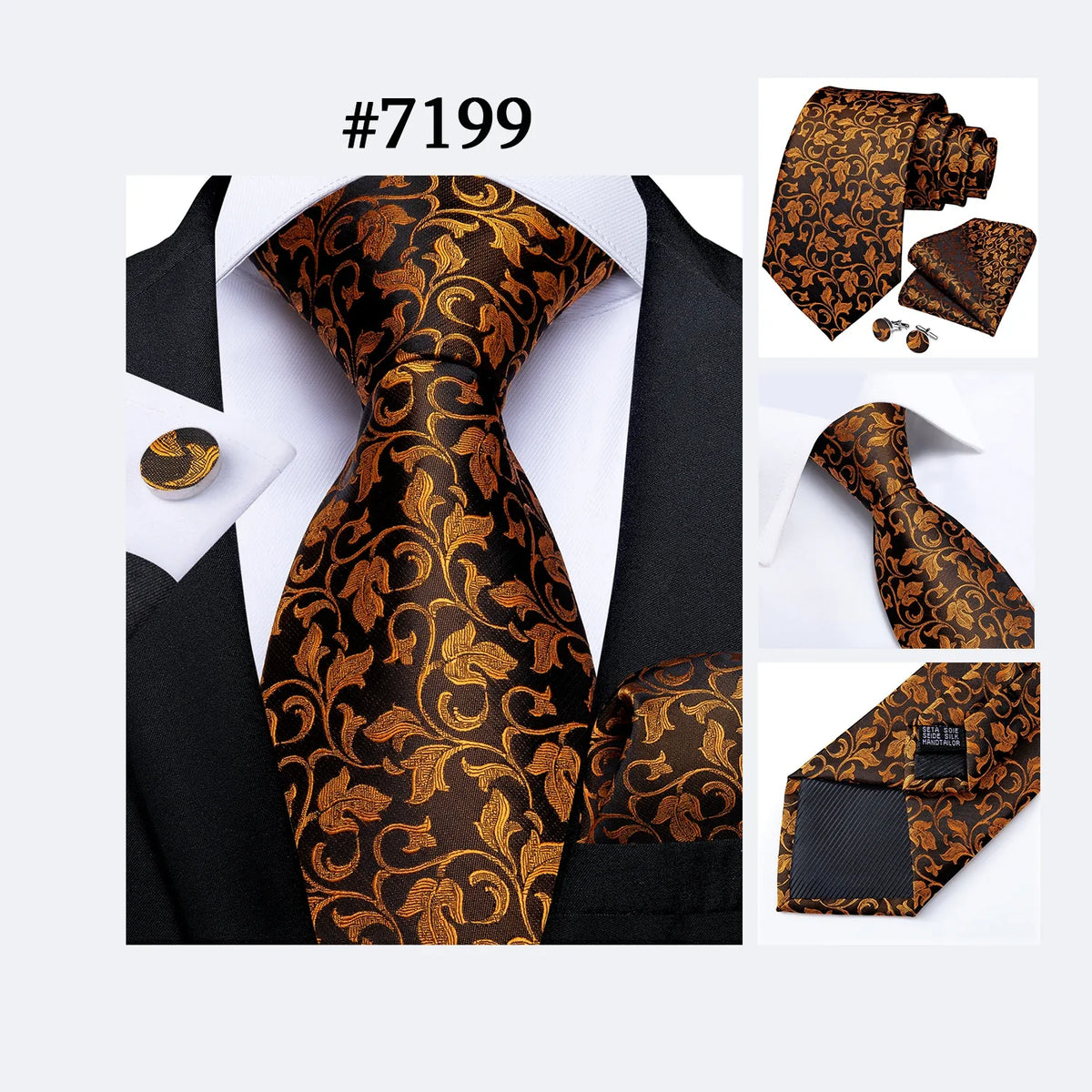 Funki Findz | Neckties | Men's 3Pcs Paisley Wedding Tie Sets