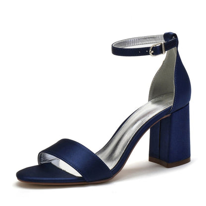 Funki Findz | Shoes | Women's Satin Block Heel Wedding Sandal
