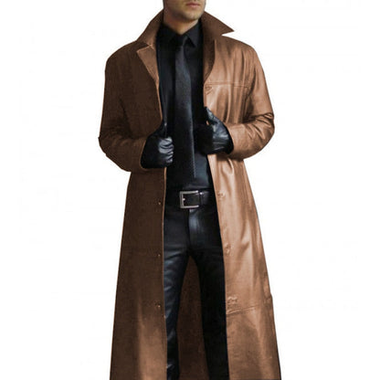Funki Findz | Jackets | Men's Long Faux Leather Trench Coats