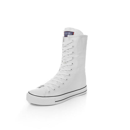 Funki Findz | Boots | Women's Calf-High Flat Canvas Sneakers