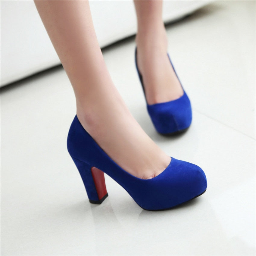 Funki Findz | Shoes | Women's Faux Suede High Chunky Heels