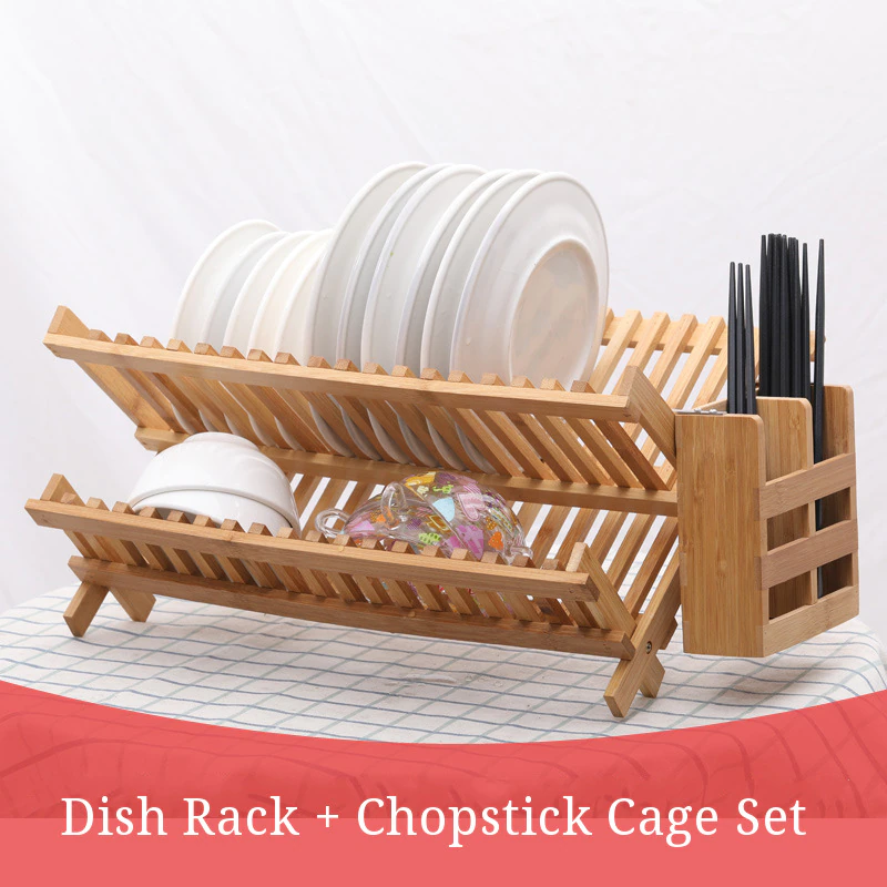 Funki Findz | Dish Racks | Bamboo Foldable Dish Drying Drainer