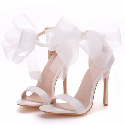 Funki Findz | Shoes | Women's Chiffon Bow High Bridal Sandals