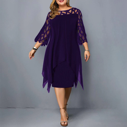 Funki Findz | Dresses | Women's Plus Size Lace Mesh Midi Dress