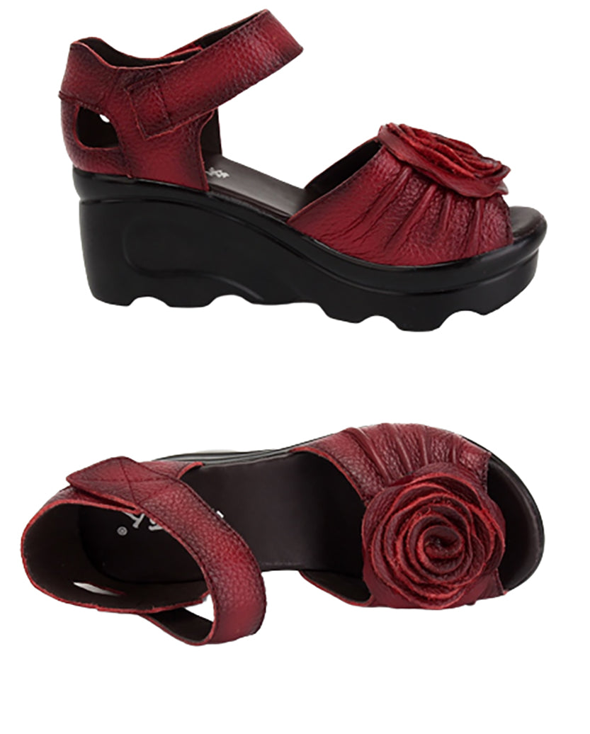 Funki Findz | Shoes | Women's Gothic Leather Low Heel Wedges