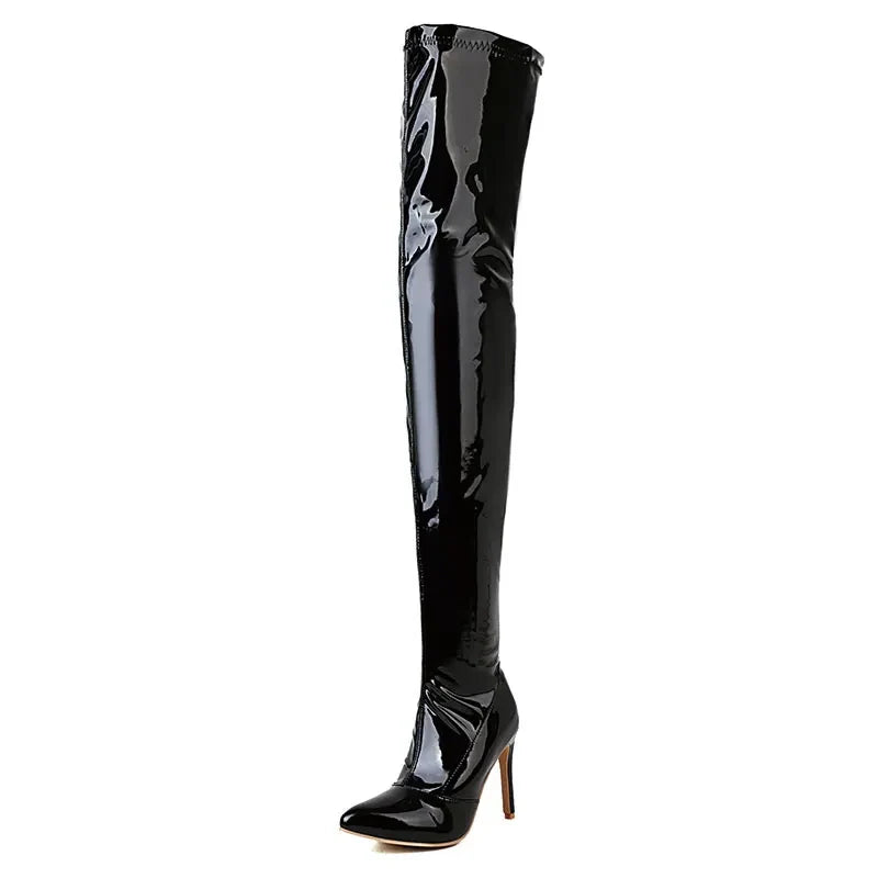 Funki Findz | Boots | Women's Over Knee Patent Stiletto Boots