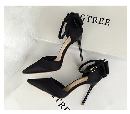Funki Findz | Shoes | Women's Elegant Silk Bow Stiletto Pumps