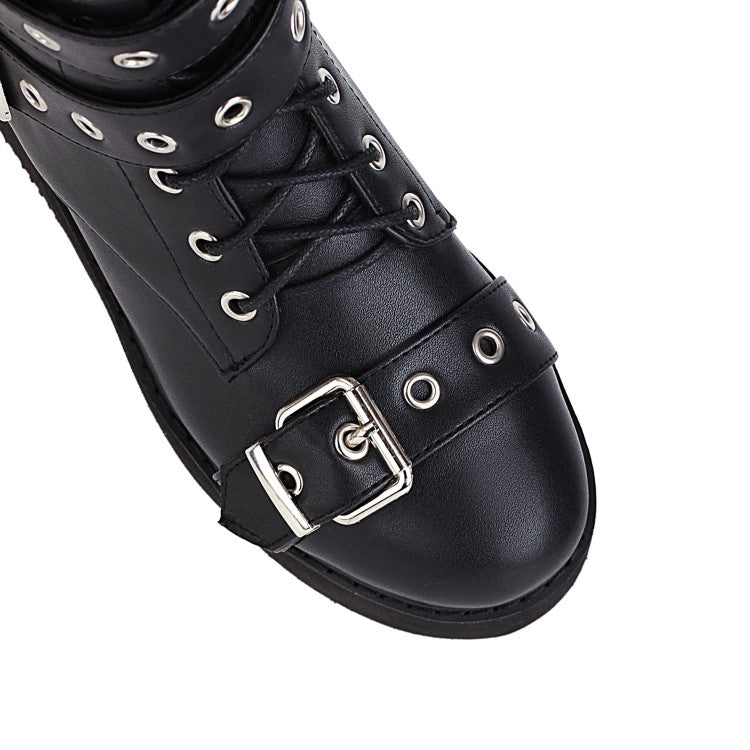 Funki Findz | Boots | Women's Buckle Wedge Platform Boots