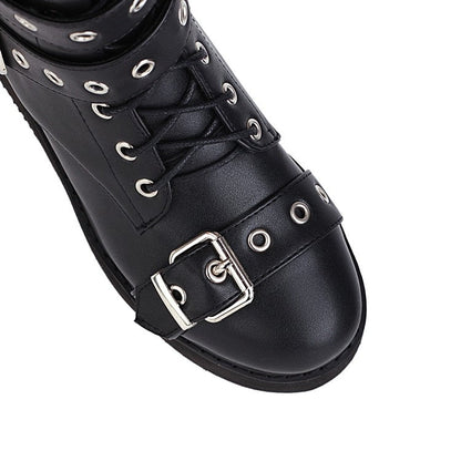 Funki Findz | Boots | Women's Buckle Wedge Platform Boots