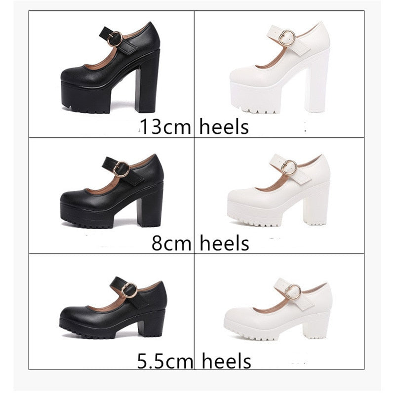 Funki Findz | Shoes | Women's Block Heel Platform Mary Janes