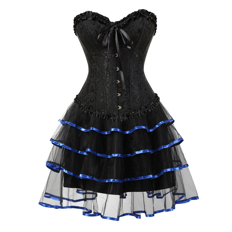 Funki Findz | Dresses | Women's Victorian Corset Dress 2Pcs Set