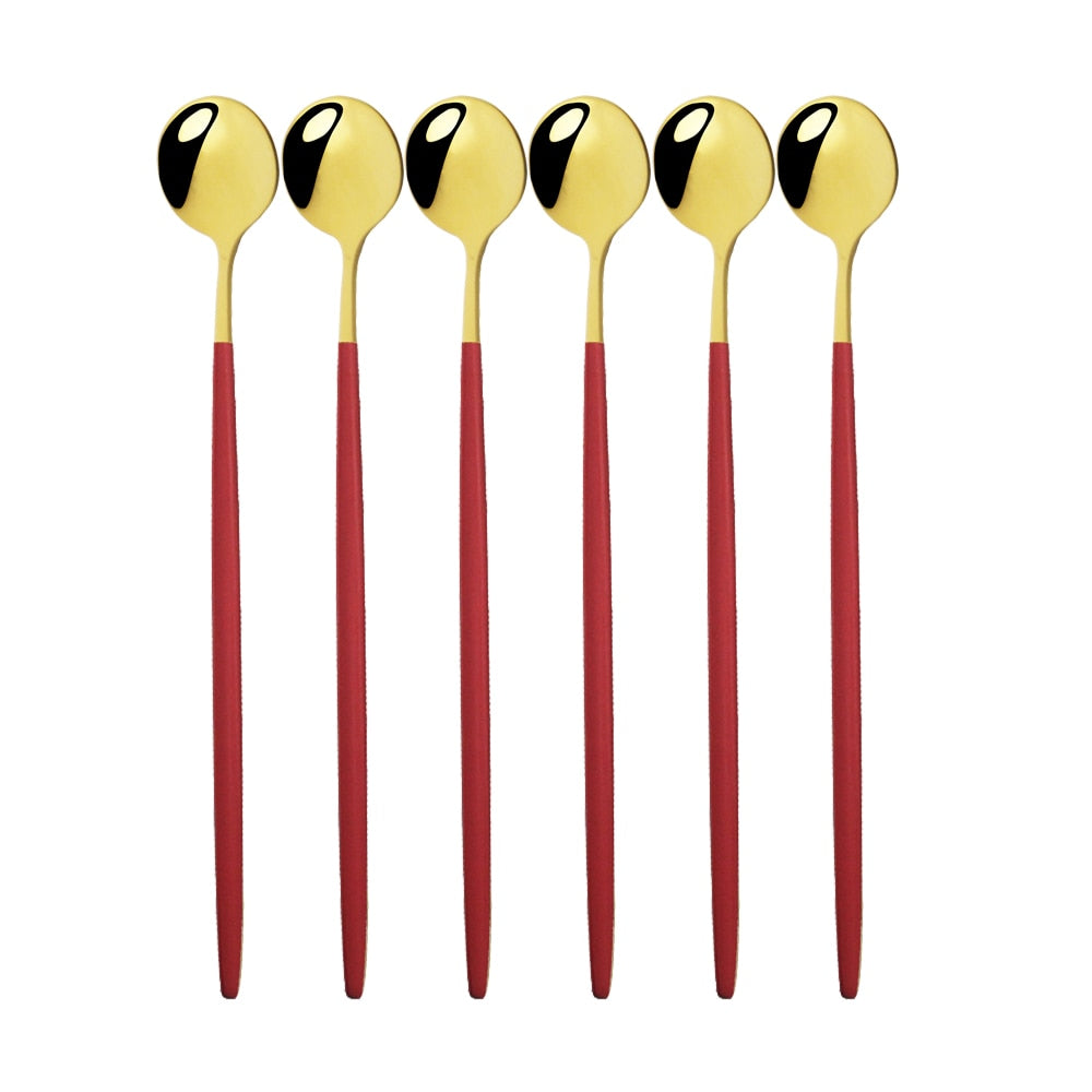 Funki Findz | Spoons | Stainless Steel Long Handled Spoons 6Pc