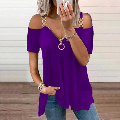 Funki Findz | Shirts | Women's Solid Black Buckle Zipper Shirt