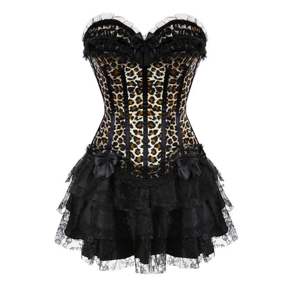 Funki Findz | Dresses | Women's Gothic Satin Lace Corset Dress
