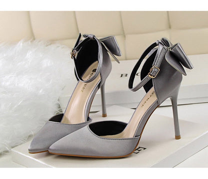 Funki Findz | Shoes | Women's Elegant Silk Bow Stiletto Pumps