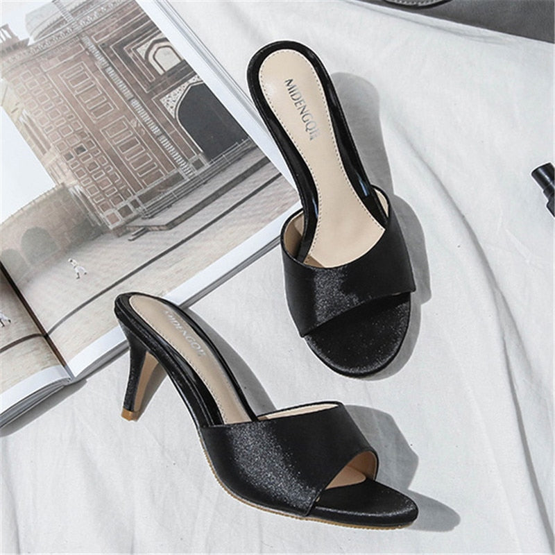 Funki Findz | Shoes | Women's Low Heeled Bridal Satin Slides