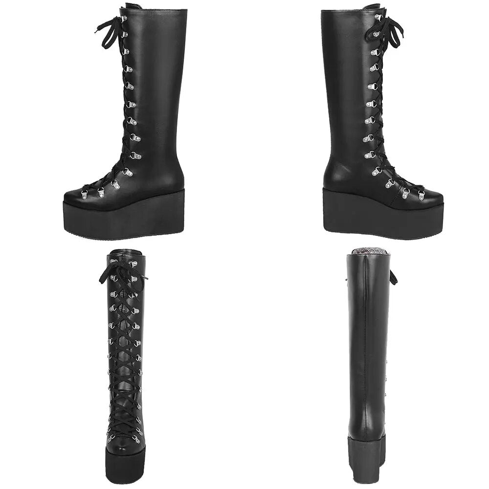 Funki Findz | Boots | Women's High Luxury Gothic Platform Boots