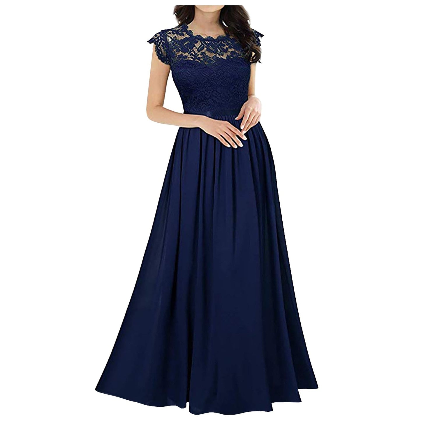 Funki Findz | Dresses | Women's Long Floral Lace Evening Dress