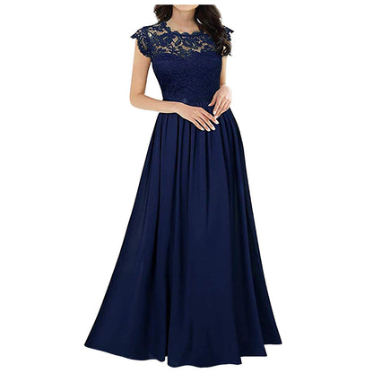 Funki Findz | Dresses | Women's Long Floral Lace Evening Dress