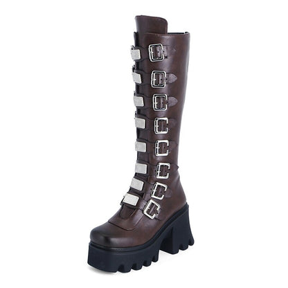 Funki Findz | Boots | Women's Gothic Buckle Plate Platform Boot