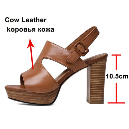 Funki Findz | Shoes | Women's Real Leather Block Heel Sandals