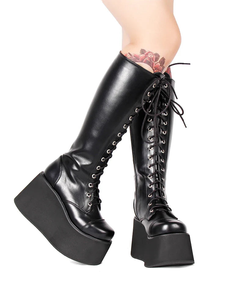 Funki Findz | Boots | Women's Punk Motorcycle Platform Boots