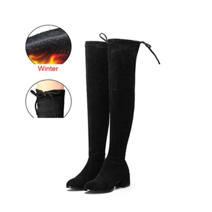 Funki Findz | Boots | Women's Thigh High Block Heel Boots 4|6|8